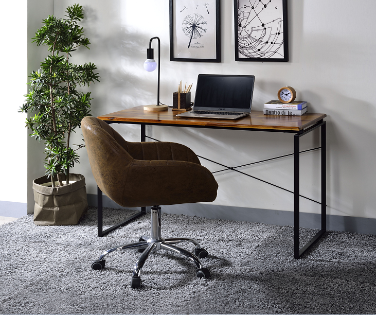 Jurgen Oak & Black Desk - ATL FURNITURE