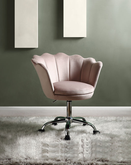 Micco Rose Quartz Velvet & Chrome Office Chair - ATL FURNITURE