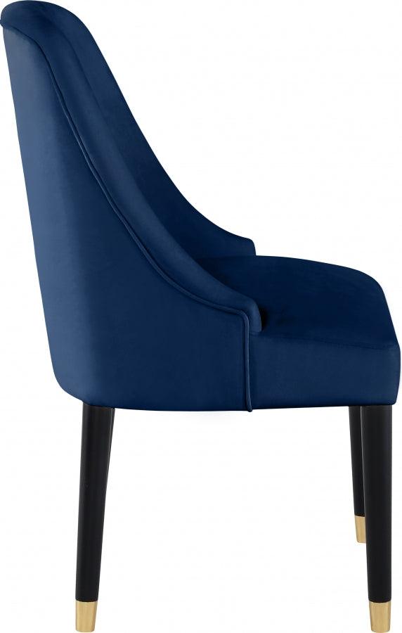 Meridian Furniture - Omni Velvet Dining Chair Set Of 2 In Navy - 923Navy-C - ATL FURNITURE