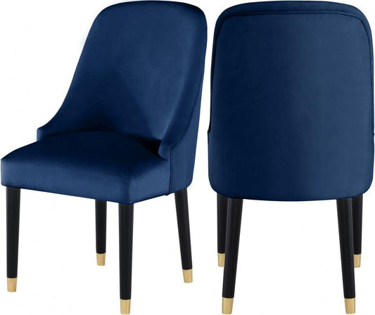 Meridian Furniture - Omni Velvet Dining Chair Set Of 2 In Navy - 923Navy-C - ATL FURNITURE