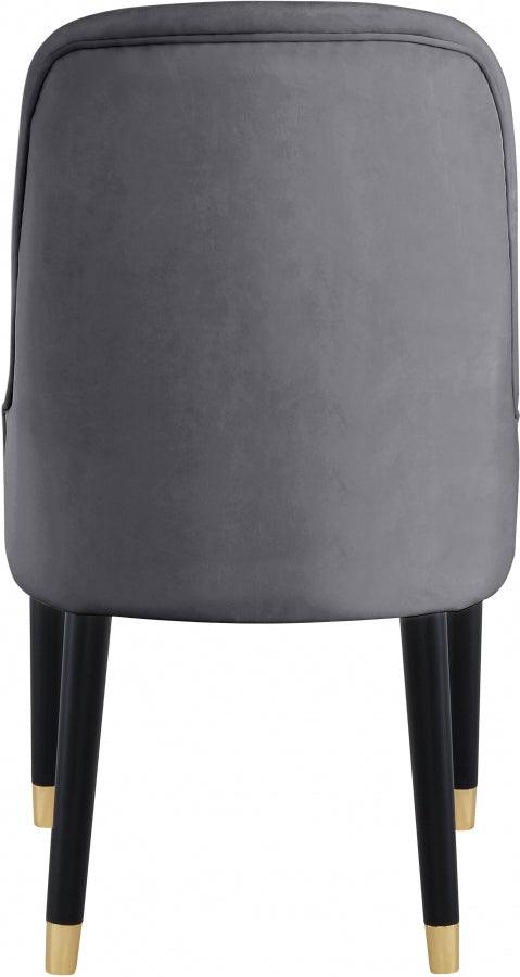 Meridian Furniture - Omni Velvet Dining Chair Set Of 2 In Grey - 923Grey-C - ATL FURNITURE