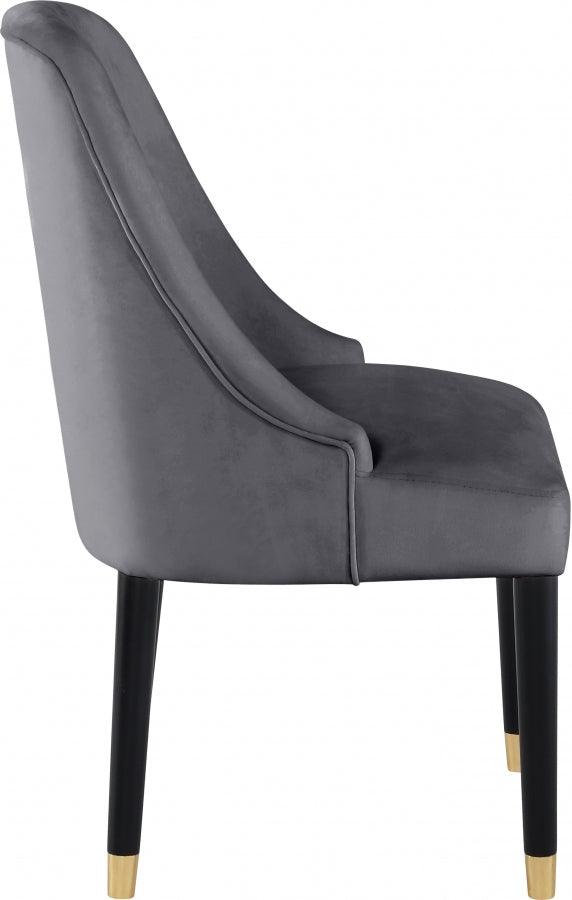 Meridian Furniture - Omni Velvet Dining Chair Set Of 2 In Grey - 923Grey-C - ATL FURNITURE