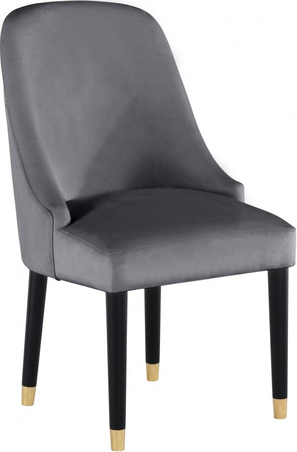 Meridian Furniture - Omni Velvet Dining Chair Set Of 2 In Grey - 923Grey-C - ATL FURNITURE