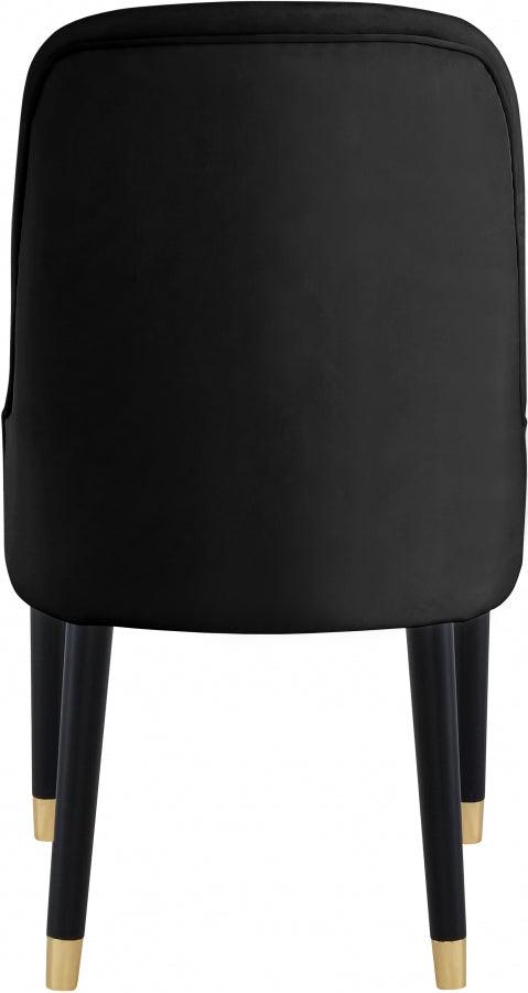 Meridian Furniture - Omni Velvet Dining Chair Set Of 2 In Black - 923Black-C - ATL FURNITURE