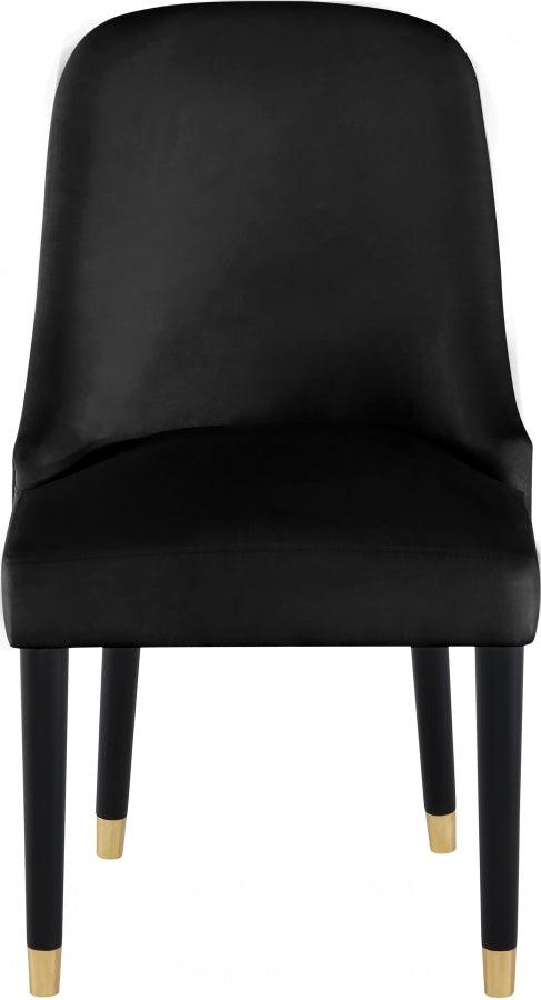 Meridian Furniture - Omni Velvet Dining Chair Set Of 2 In Black - 923Black-C - ATL FURNITURE