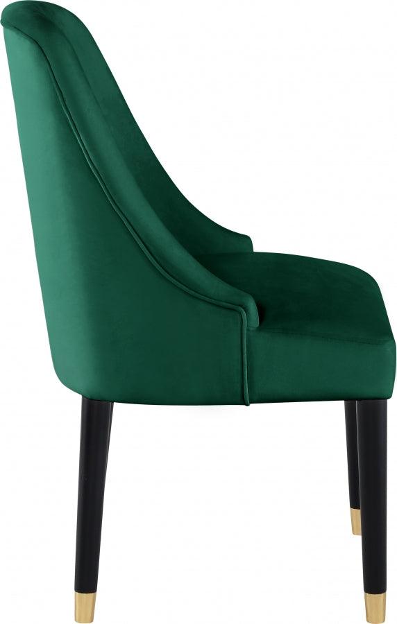 Meridian Furniture - Omni Velvet Dining Chair Set Of 2 In Green - 923Green-C - ATL FURNITURE