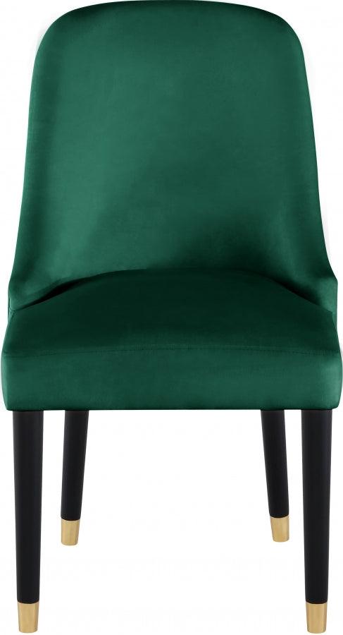 Meridian Furniture - Omni Velvet Dining Chair Set Of 2 In Green - 923Green-C - ATL FURNITURE