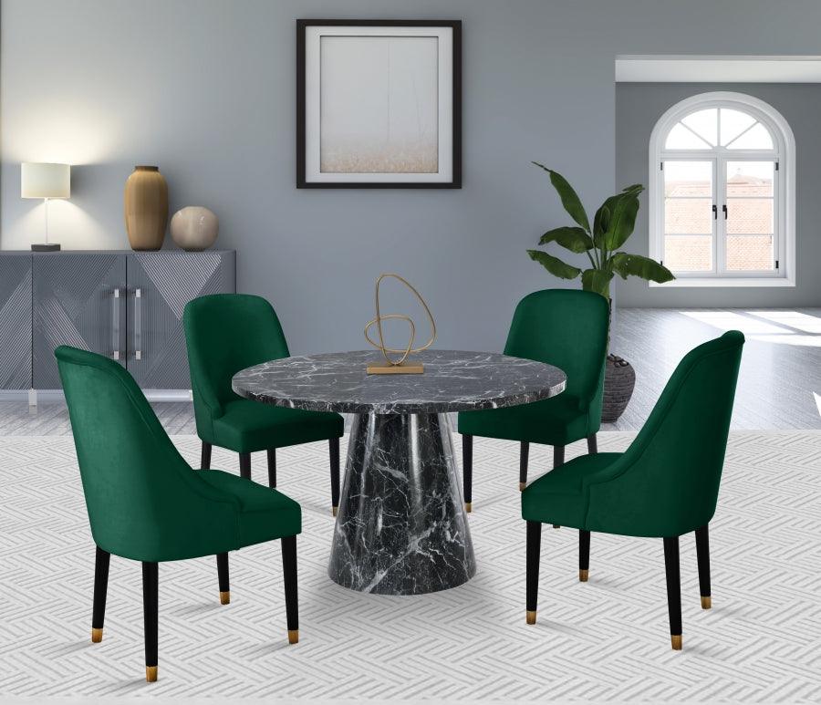 Meridian Furniture - Omni Velvet Dining Chair Set Of 2 In Green - 923Green-C - ATL FURNITURE