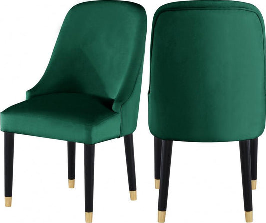 Meridian Furniture - Omni Velvet Dining Chair Set Of 2 In Green - 923Green-C - ATL FURNITURE