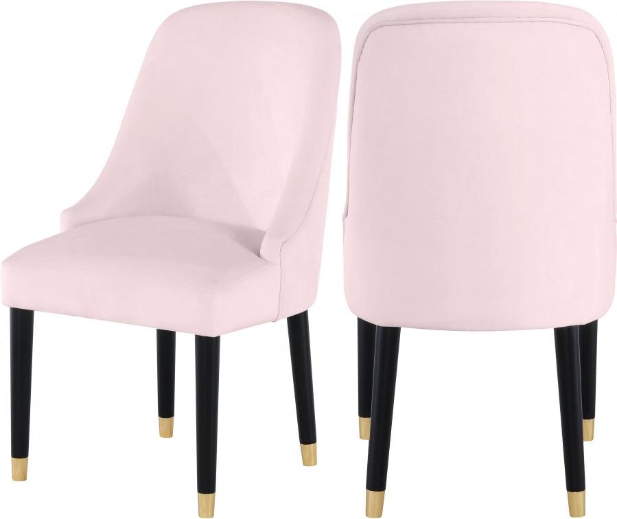 Meridian Furniture - Omni Velvet Dining Chair Set Of 2 In Pink - 923Pink-C - ATL FURNITURE