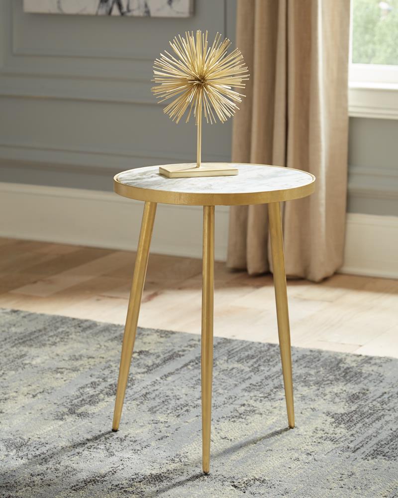 Modern Marble and Gold Accent Table - ATL FURNITURE