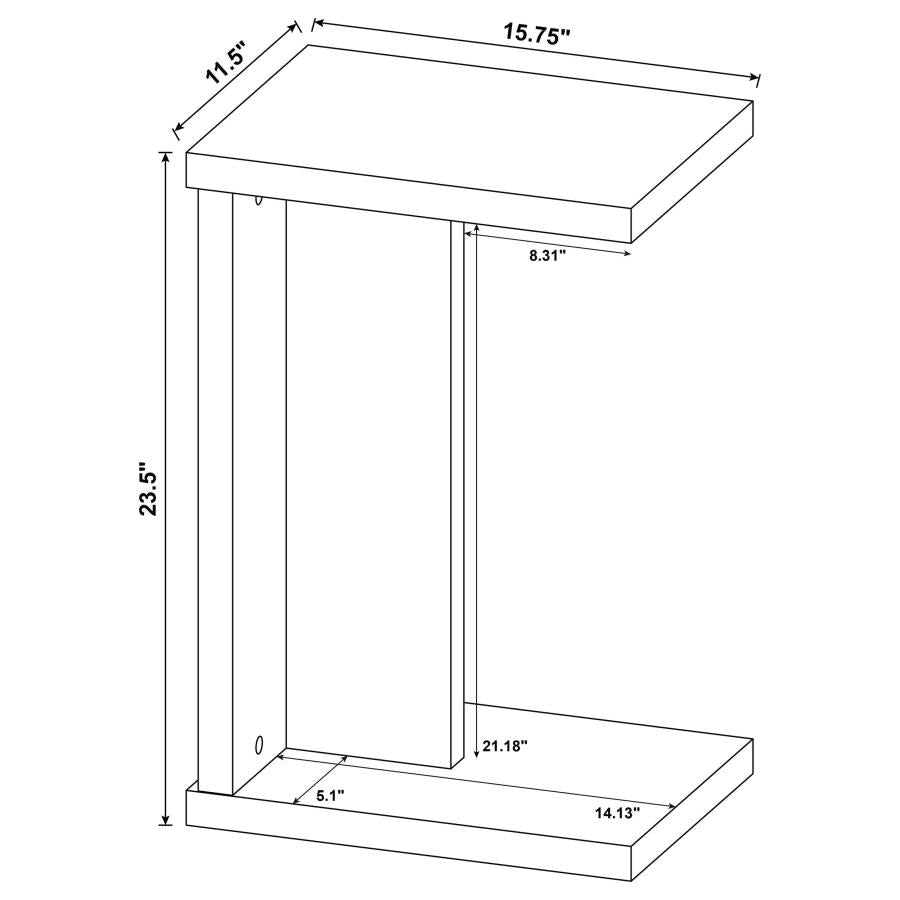 Clower Engineered Wood C-Shaped Sofa Side Table Light Oak