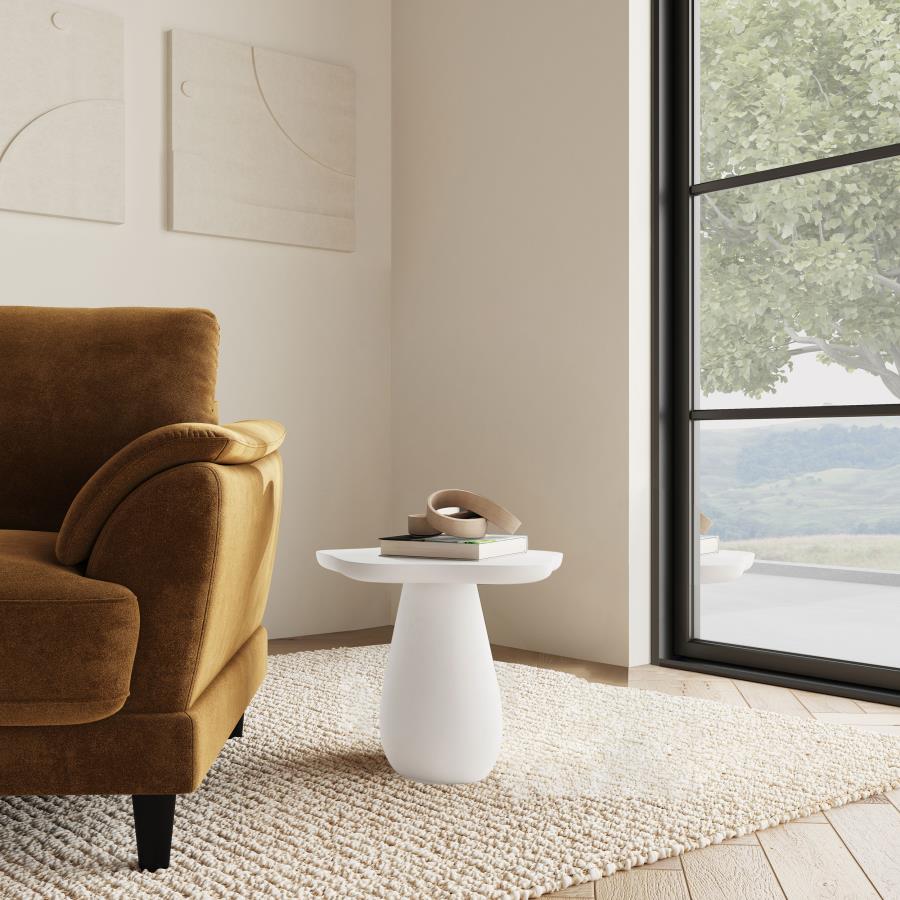 Perth 17-Inch Side Table With Cloud-Shaped Top Off White