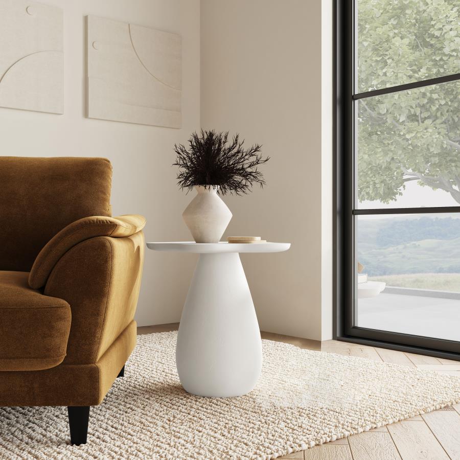 Perth 20-Inch Side Table With Cloud-Shaped Top Off White