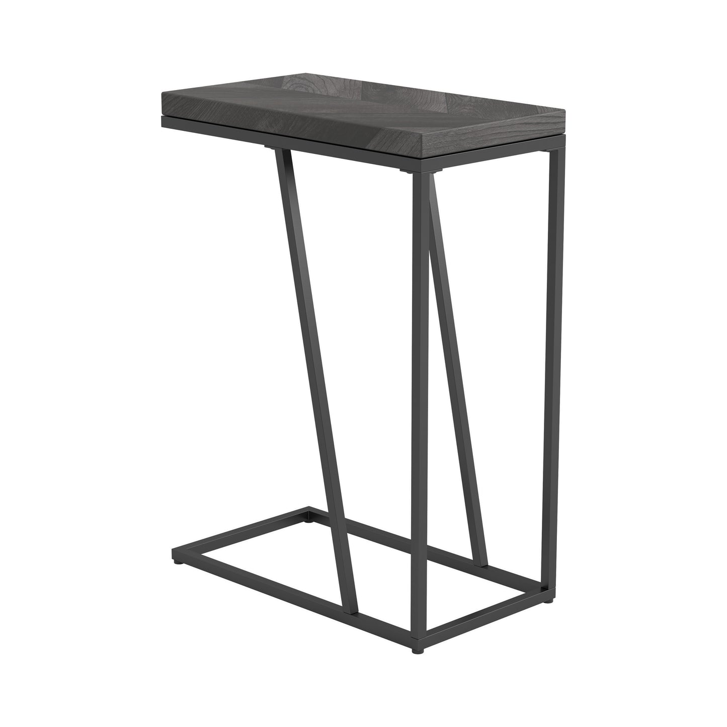 Sergio Engineered Wood C-Shaped Sofa Side Table Rustic Grey