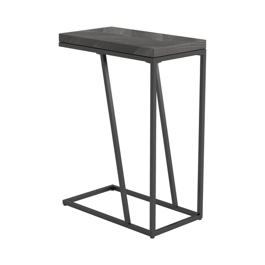 Sergio Engineered Wood C-Shaped Sofa Side Table Rustic Grey