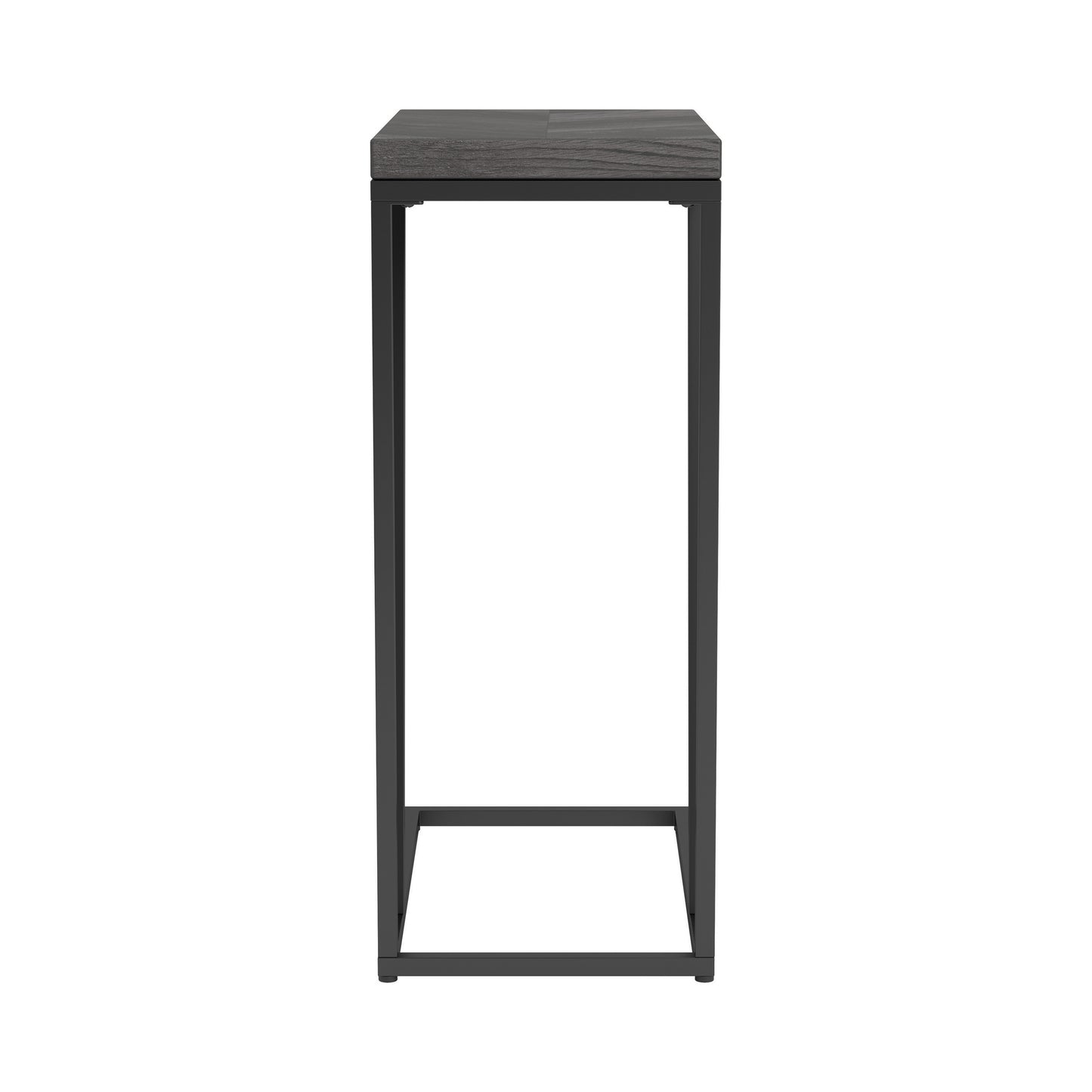 Sergio Engineered Wood C-Shaped Sofa Side Table Rustic Grey