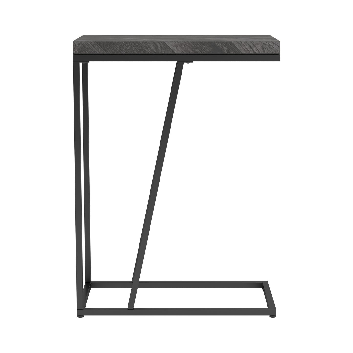 Sergio Engineered Wood C-Shaped Sofa Side Table Rustic Grey