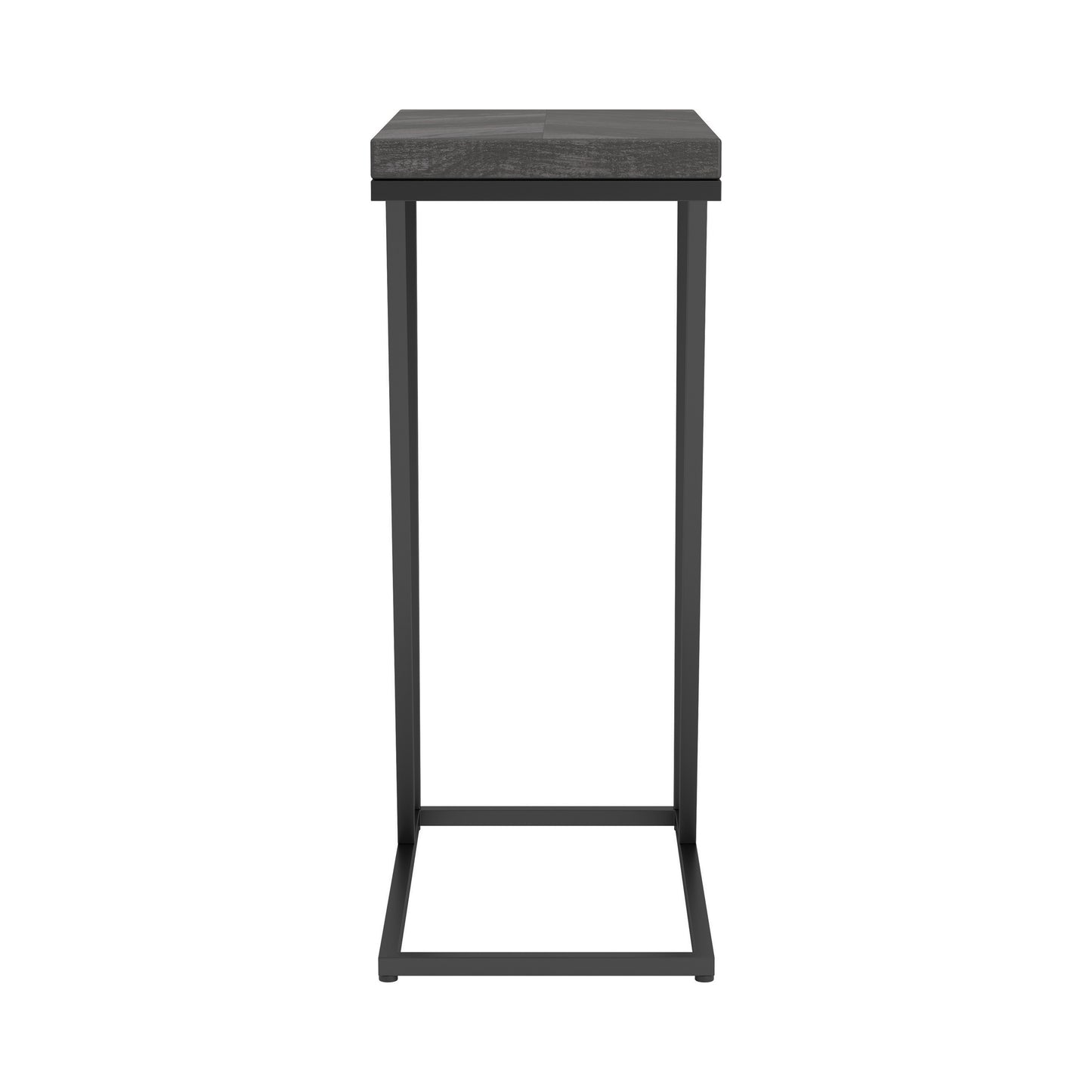 Sergio Engineered Wood C-Shaped Sofa Side Table Rustic Grey