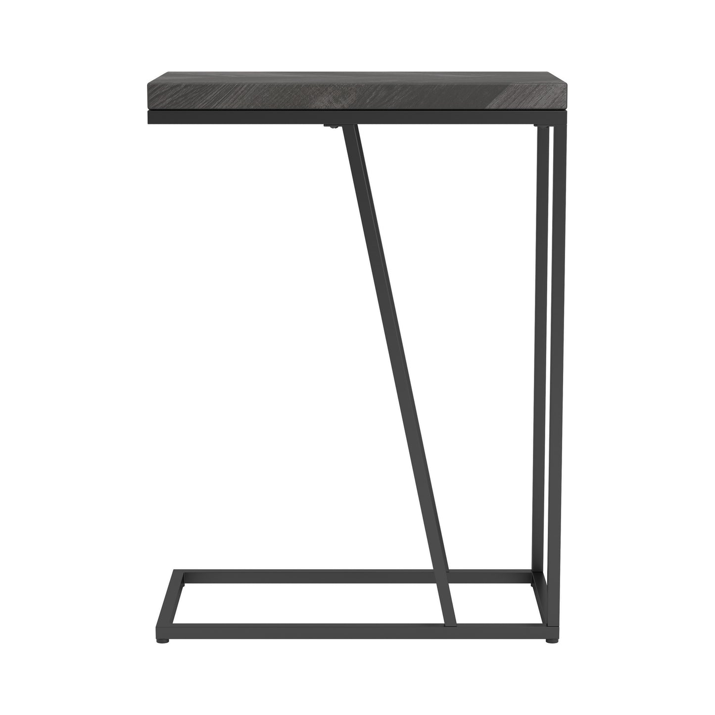Sergio Engineered Wood C-Shaped Sofa Side Table Rustic Grey