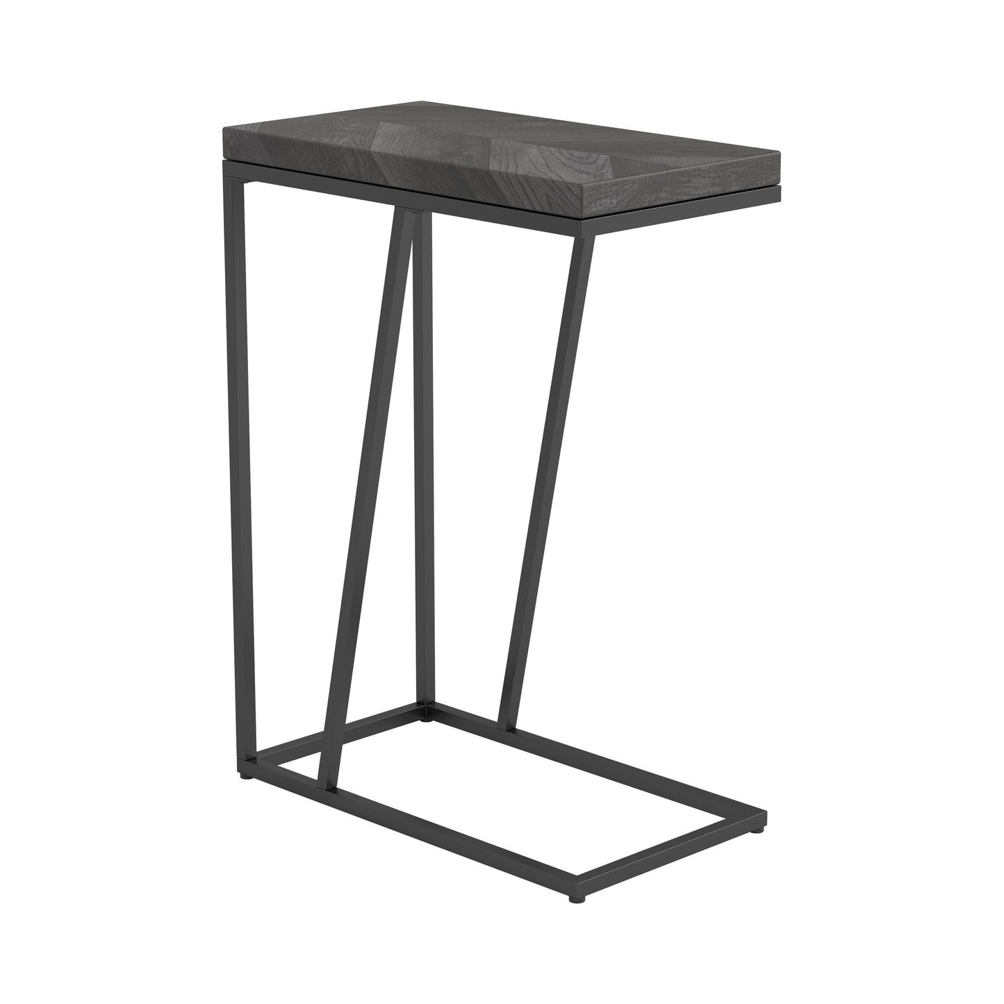 Sergio Engineered Wood C-Shaped Sofa Side Table Rustic Grey