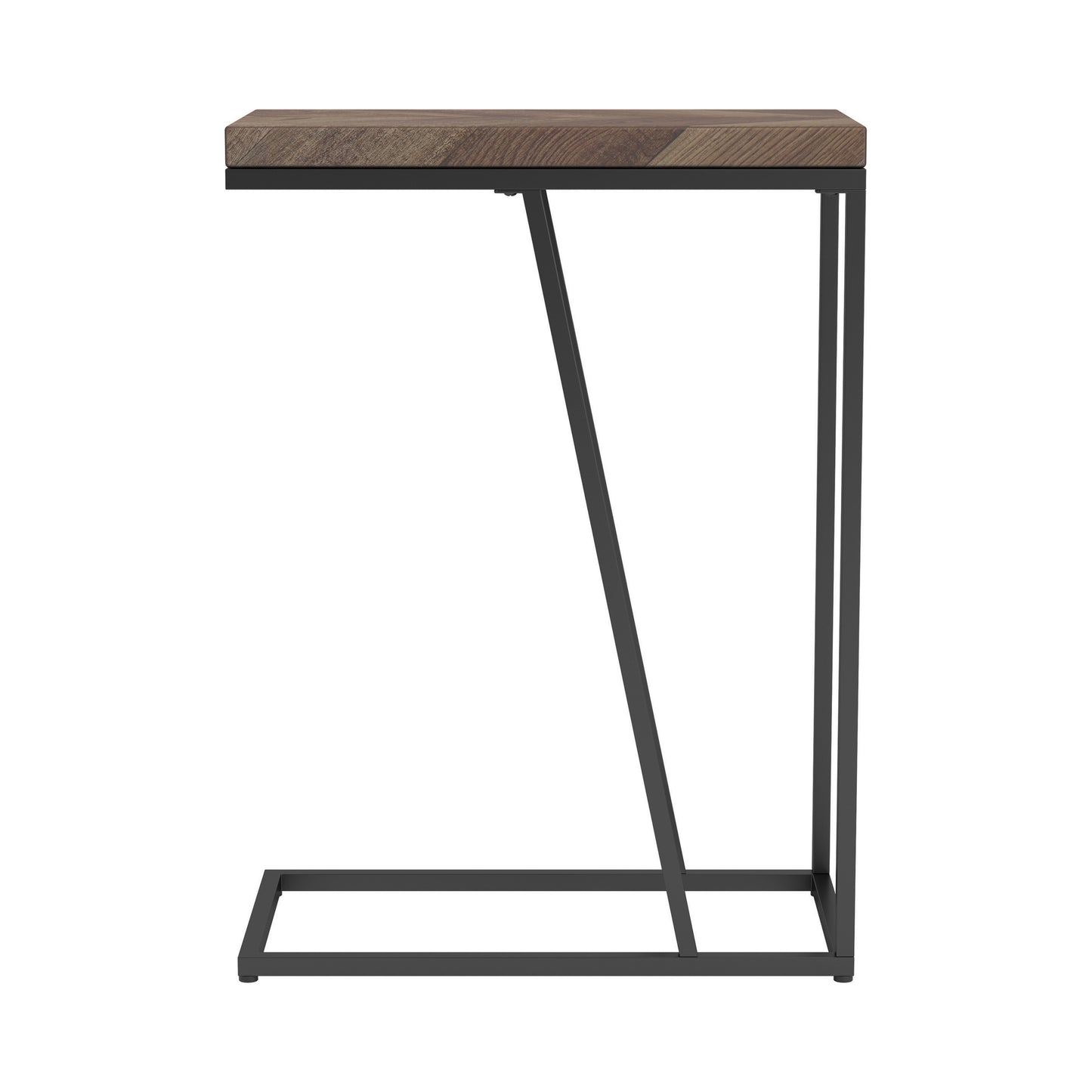 Sergio Engineered Wood C-Shaped Side Table Rustic Tobacco