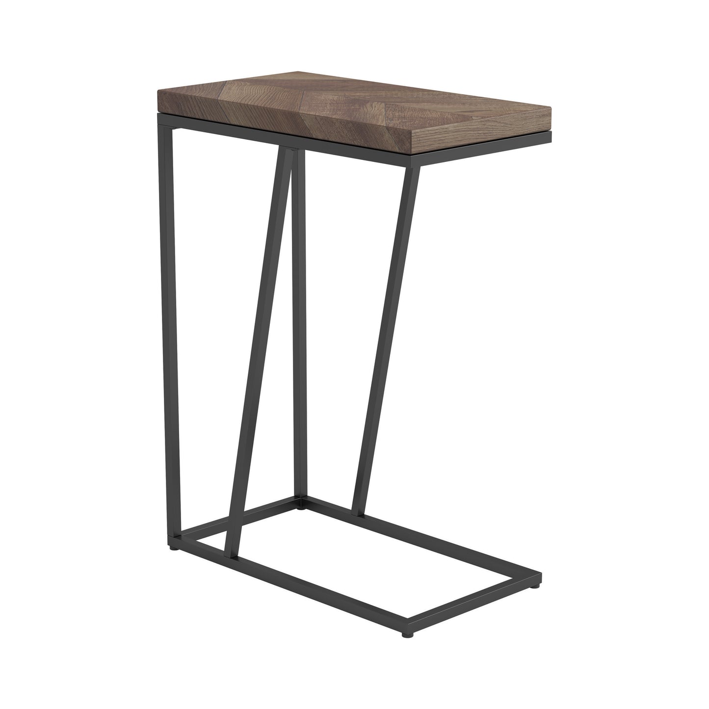 Sergio Engineered Wood C-Shaped Side Table Rustic Tobacco