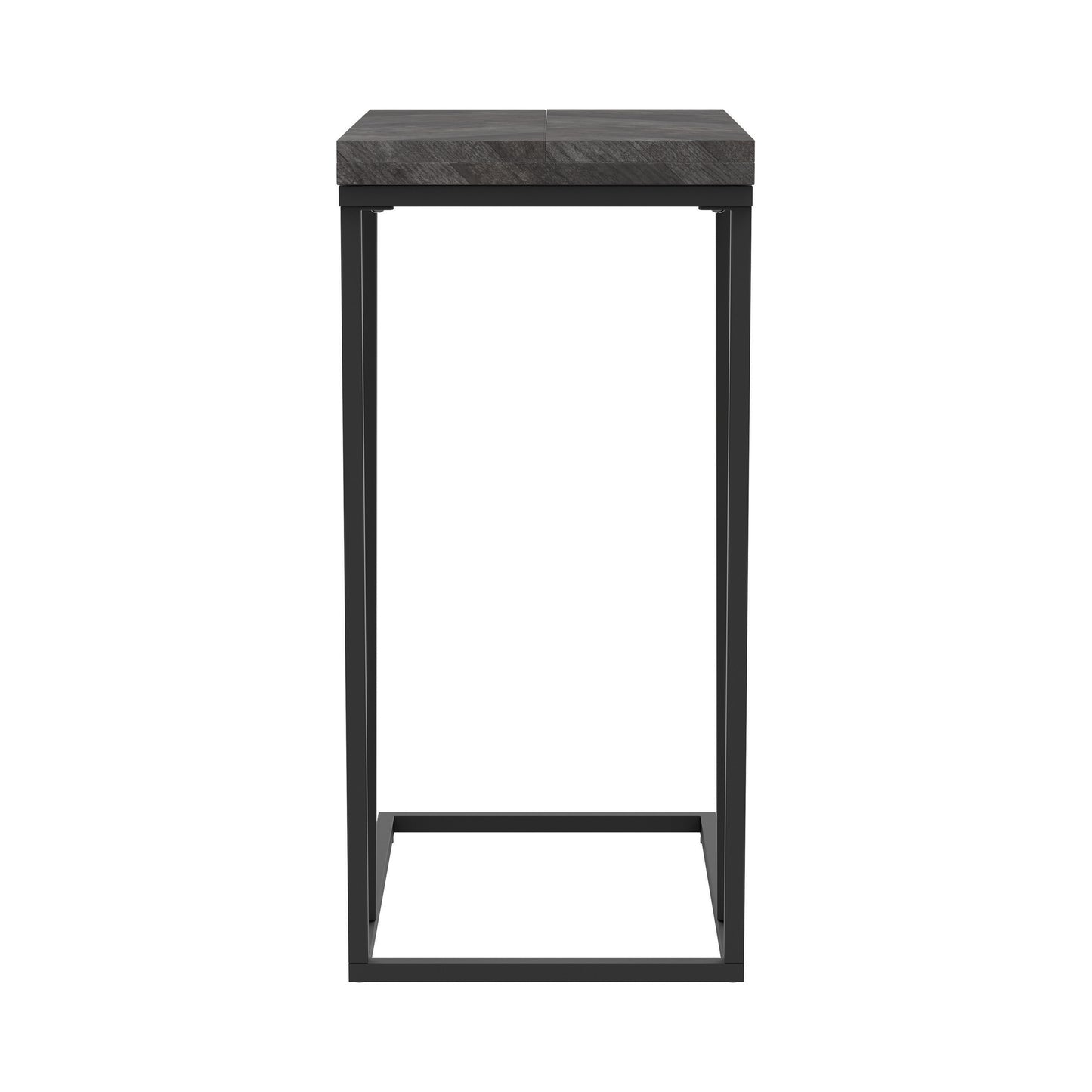 Carly Expandable Engineered Wood C-Shaped Side Table Grey
