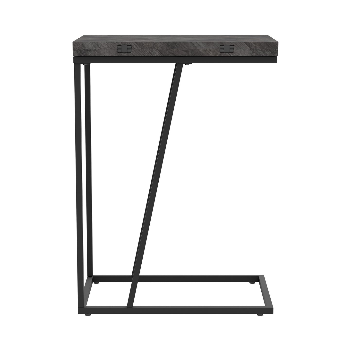 Carly Expandable Engineered Wood C-Shaped Side Table Grey