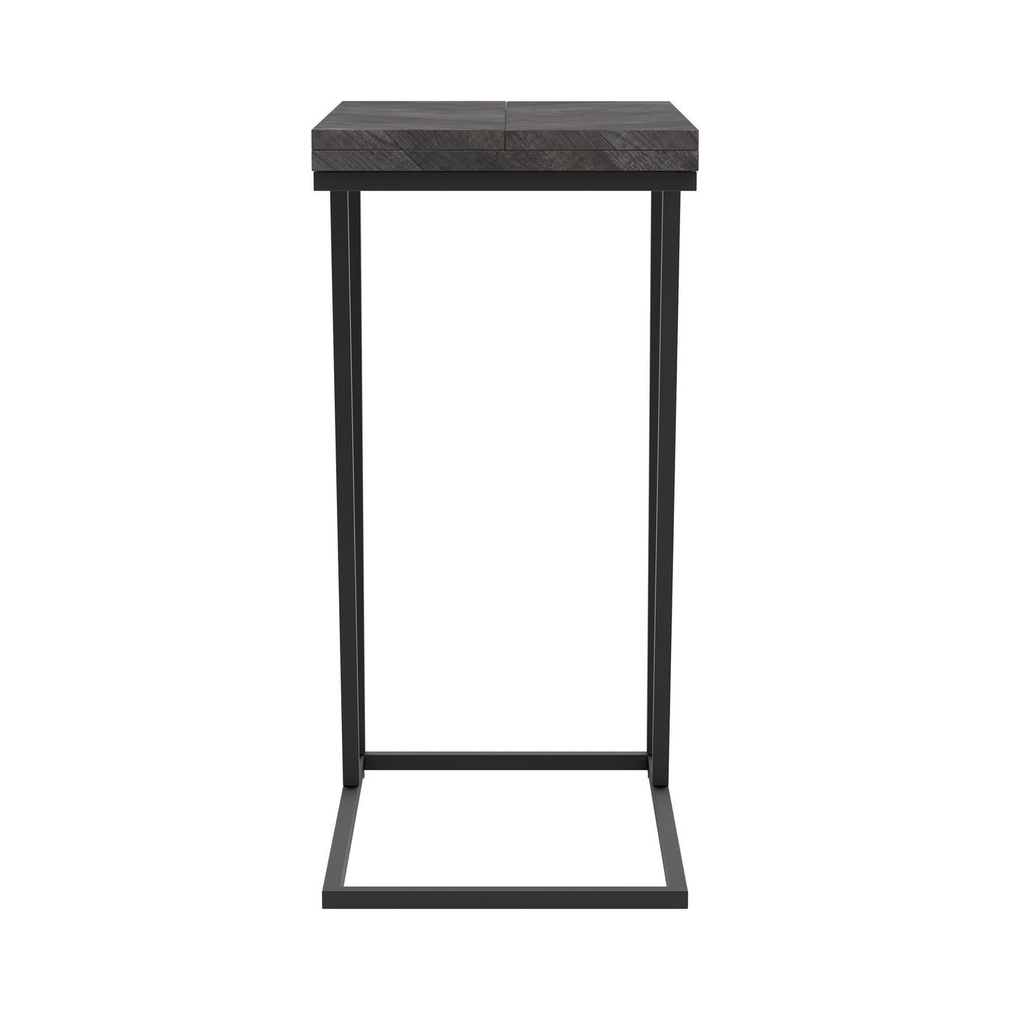 Carly Expandable Engineered Wood C-Shaped Side Table Grey
