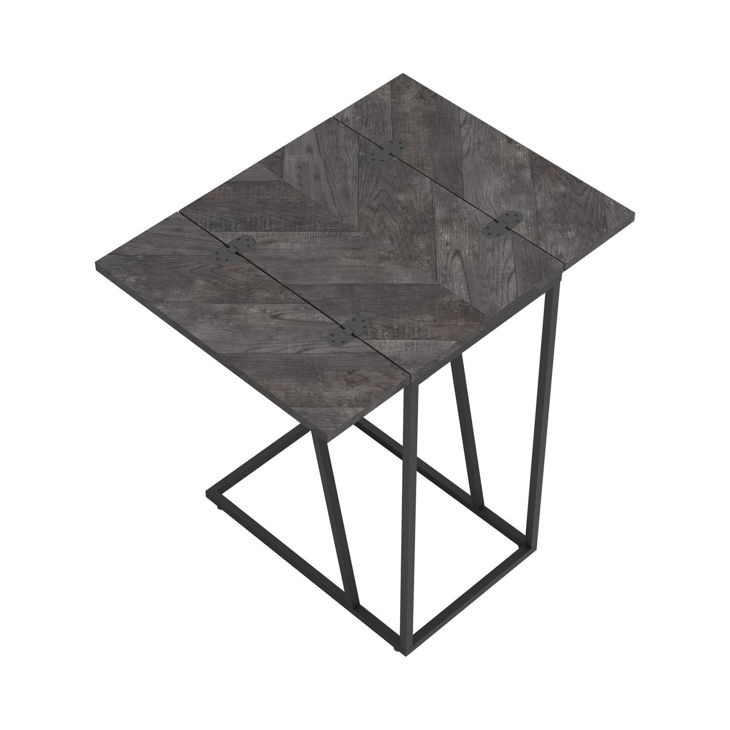Carly Expandable Engineered Wood C-Shaped Side Table Grey