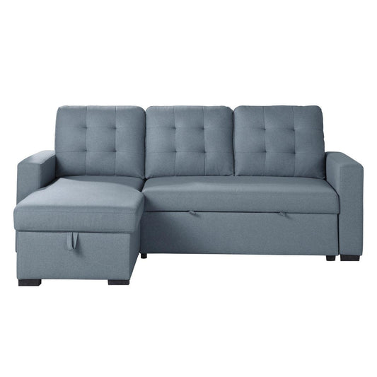 Homelegance - Cornish 2 Piece Reversible Sectional With Pull-Out Bed And Hidden Storage In Blue - 9314Bu*Sc - ATL FURNITURE