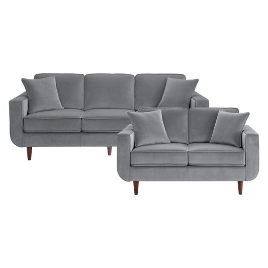 Homelegance - Rand 2 Piece Living Room Set In Gray - 9329Gy-3-2 - ATL FURNITURE