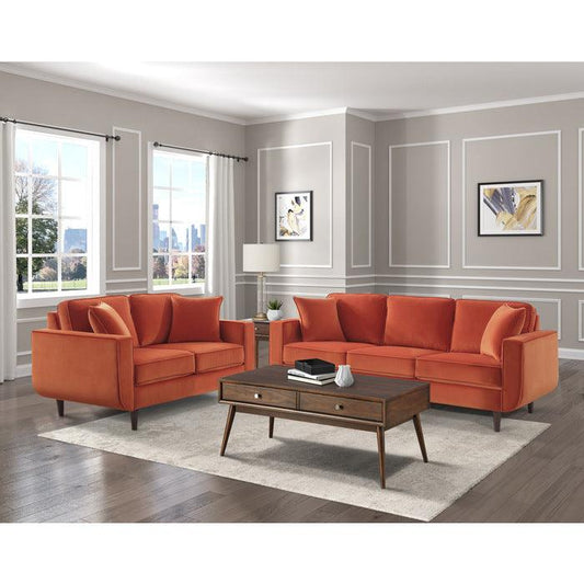 Homelegance - Rand 2 Piece Living Room Set In Orange - 9329Rn*2 - ATL FURNITURE