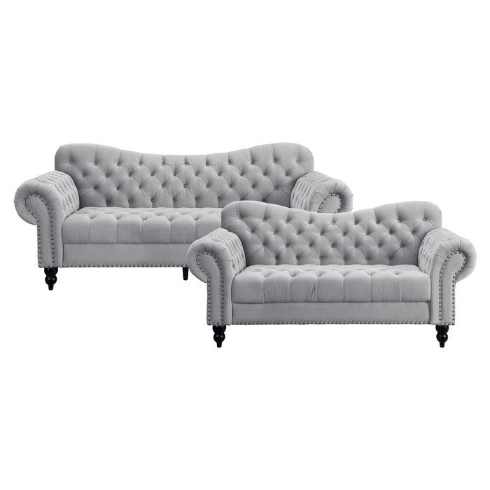 Homelegance - Rosalie 2 Piece Sofa Set In Light Gray - 9330Gy*2 - ATL FURNITURE