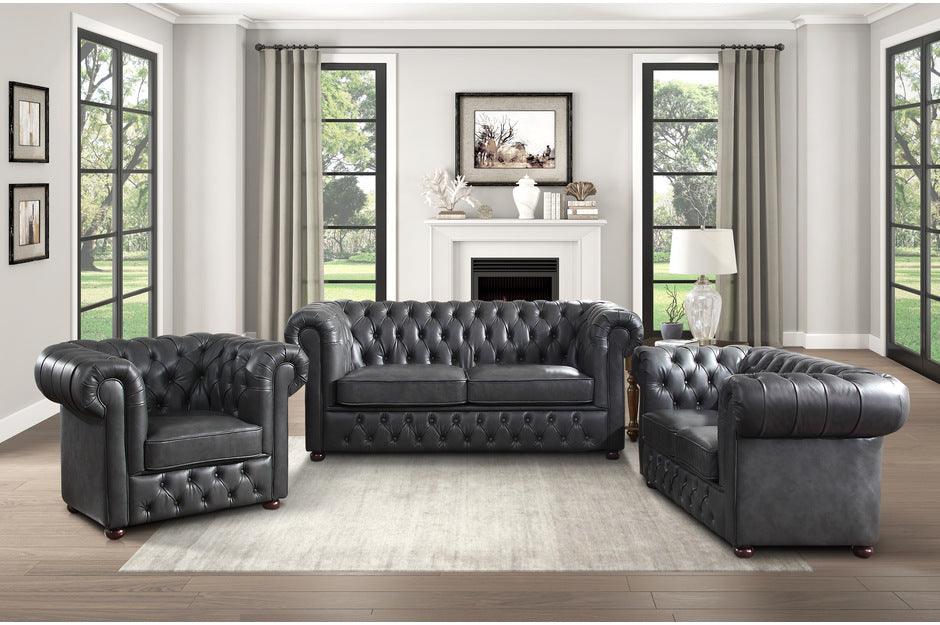 Homelegance - Tiverton 3 Piece Living Room Set In Gray - 9335Gry-3-2-1 - ATL FURNITURE