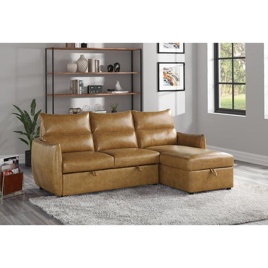 Homelegance - Delara 2-Piece Reversible Sectional With Pull-Out Bed And Hidden Storage In Brown - 9358Sd*Sc - ATL FURNITURE