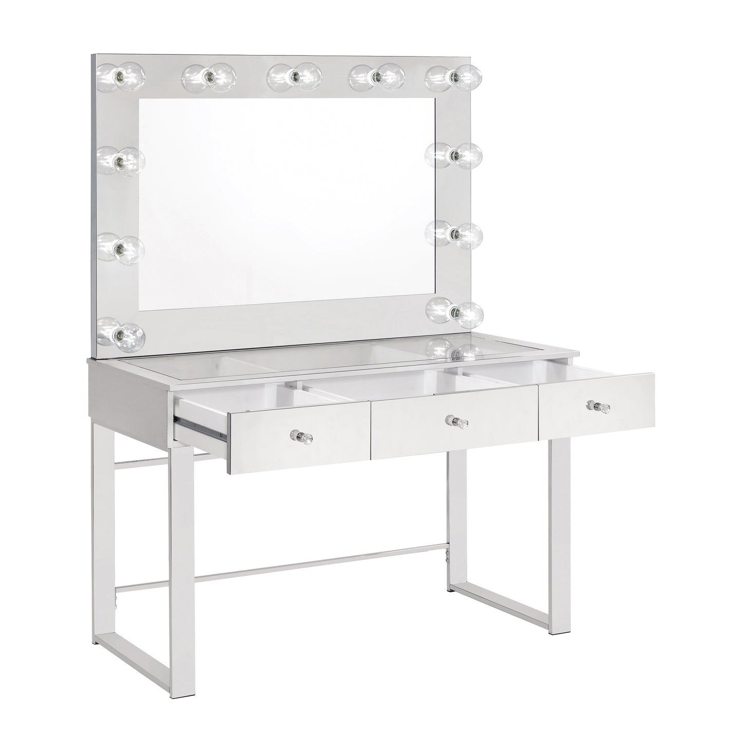 Umbridge 3-drawer Vanity Set with Lighting Chrome and White