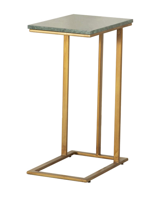 Vicente Marble Top C-Shaped Sofa Side Table Green