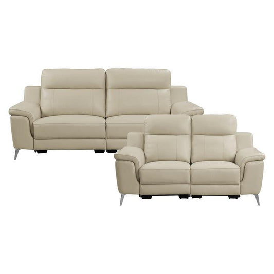 Homelegance - Antonio 2 Piece Reclining Sofa Set In Beige - 9360Beg*2Pw - ATL FURNITURE