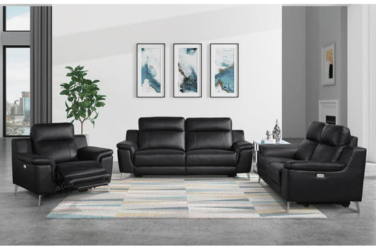 Homelegance - Antonio 3 Piece Reclining Living Room Set In Black - 9360Blk-3-2-1 - ATL FURNITURE