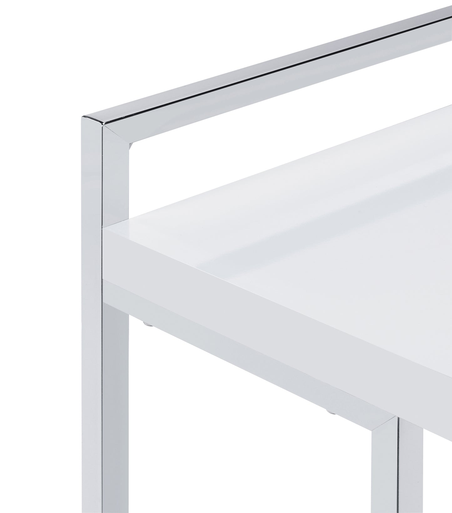 Dani Rectangular C-Shaped Sofa Side Table White High Gloss