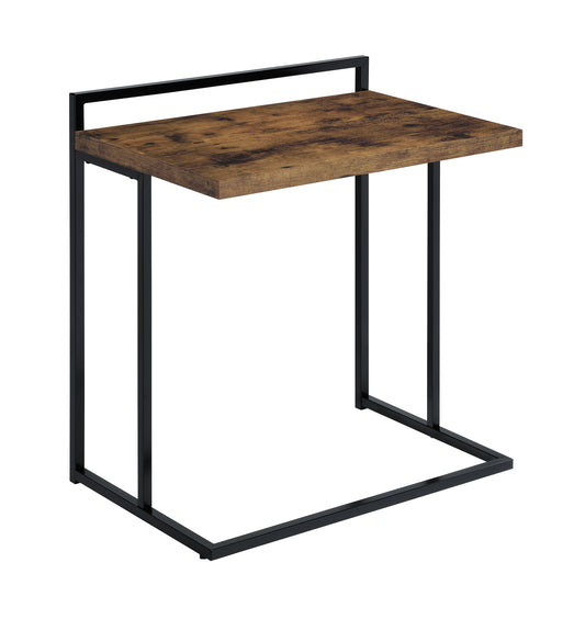 Dani Rectangular C-Shaped Sofa Side Table Rustic Nutmeg