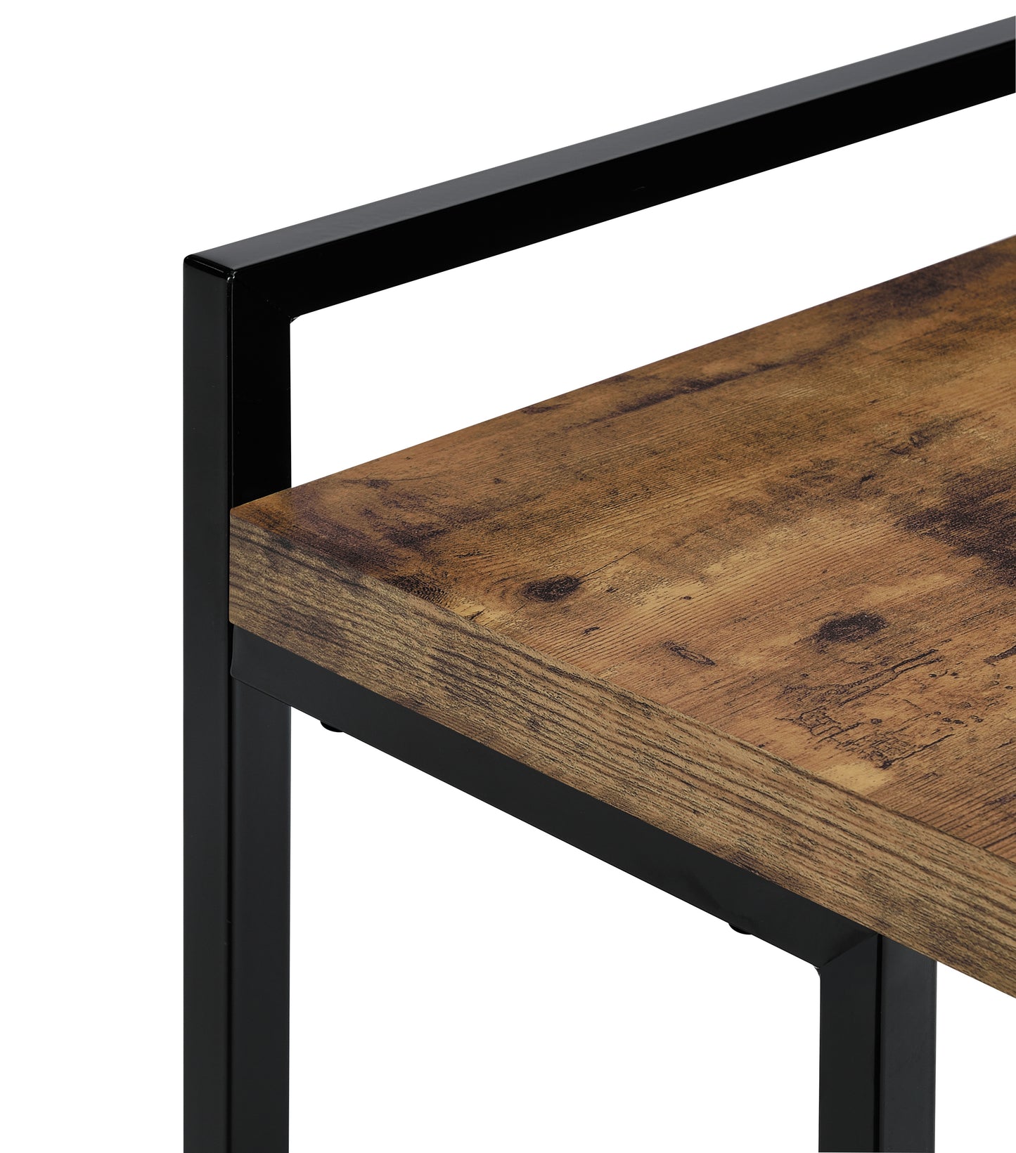 Dani Rectangular C-Shaped Sofa Side Table Rustic Nutmeg