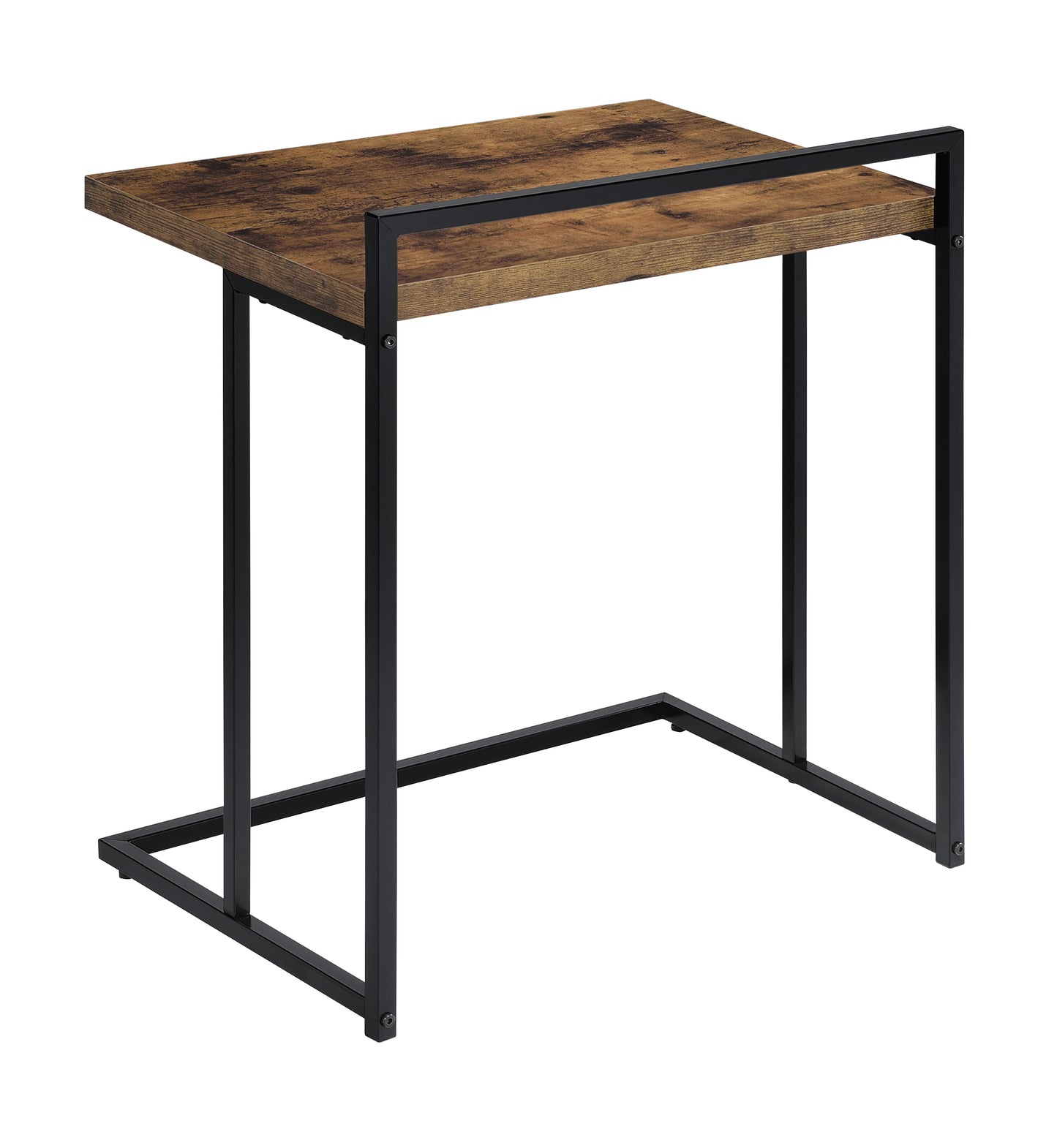 Dani Rectangular C-Shaped Sofa Side Table Rustic Nutmeg