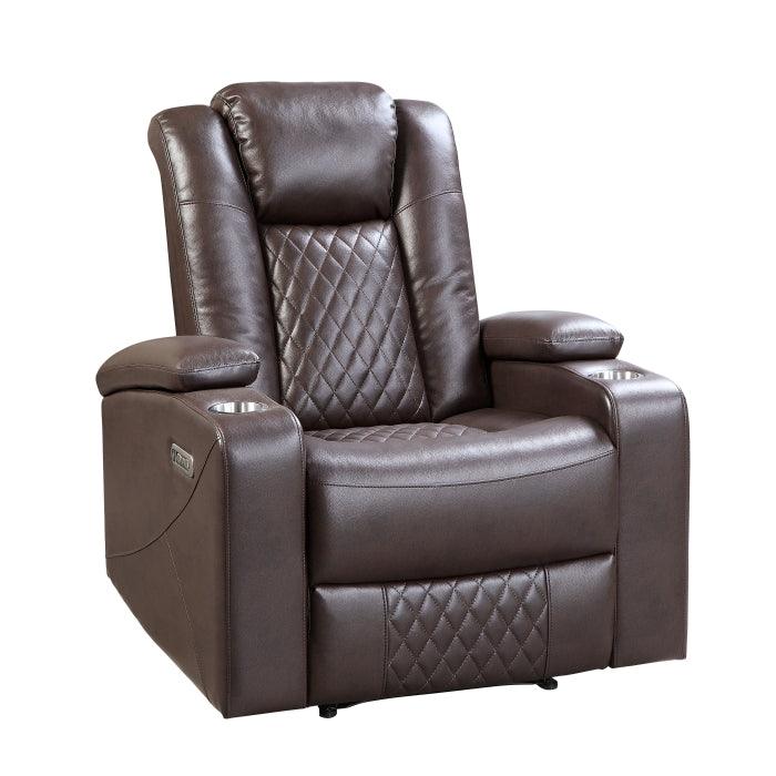 Homelegance - Caelan Power Reclining Chair - 9366Db-1Pwh - ATL FURNITURE