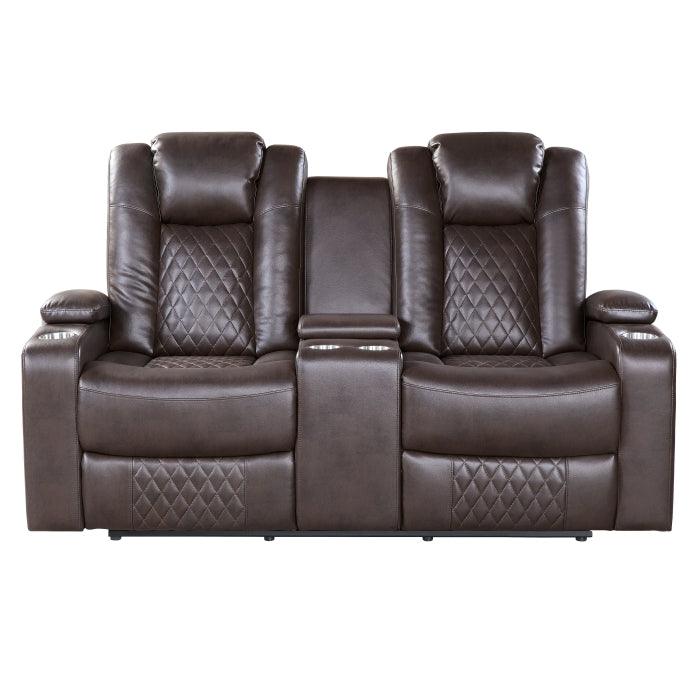 Homelegance - Caelan Power Double Reclining Love Seat - 9366Db-2Pwh - ATL FURNITURE