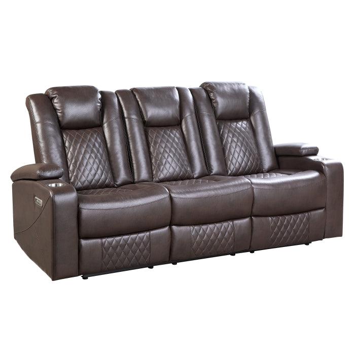 Homelegance - Caelan Power Double Reclining Sofa - 9366Db-3Pwh - ATL FURNITURE