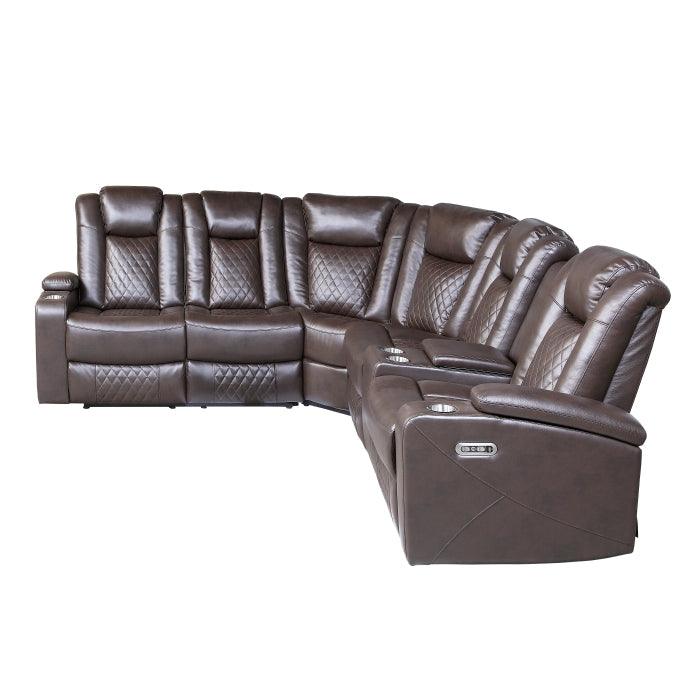 Homelegance - Caelan 3-Piece Reclining Sectional - 9366Db*Sc - ATL FURNITURE