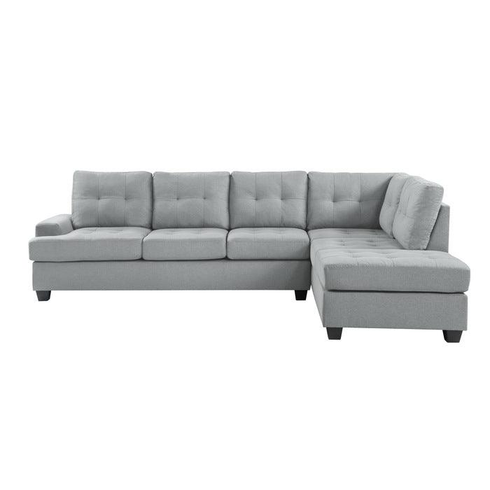 Homelegance - Dunstan 2-Piece Reversible Sectional With Chaise In Light Gray - 9367Gy*Sc - ATL FURNITURE